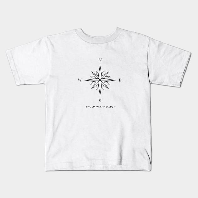 Compass rose black Kids T-Shirt by leewarddesign
